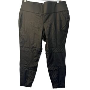LIVI Lane Bryant Ankle Pants Womens Size 22 Black Faux Leather Moto Stretch